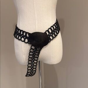Elegant Black Woven Belt